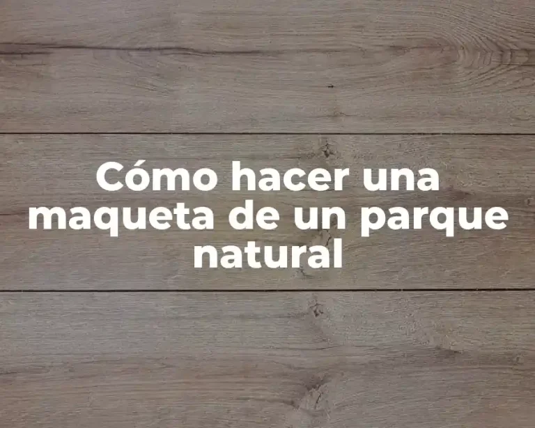 Cómo hacer una maqueta de un parque natural