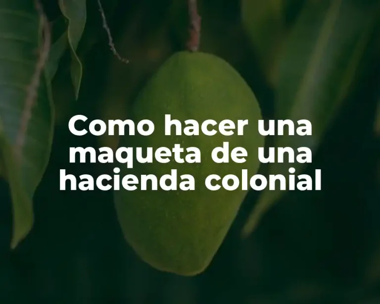 Como hacer una maqueta de una hacienda colonial