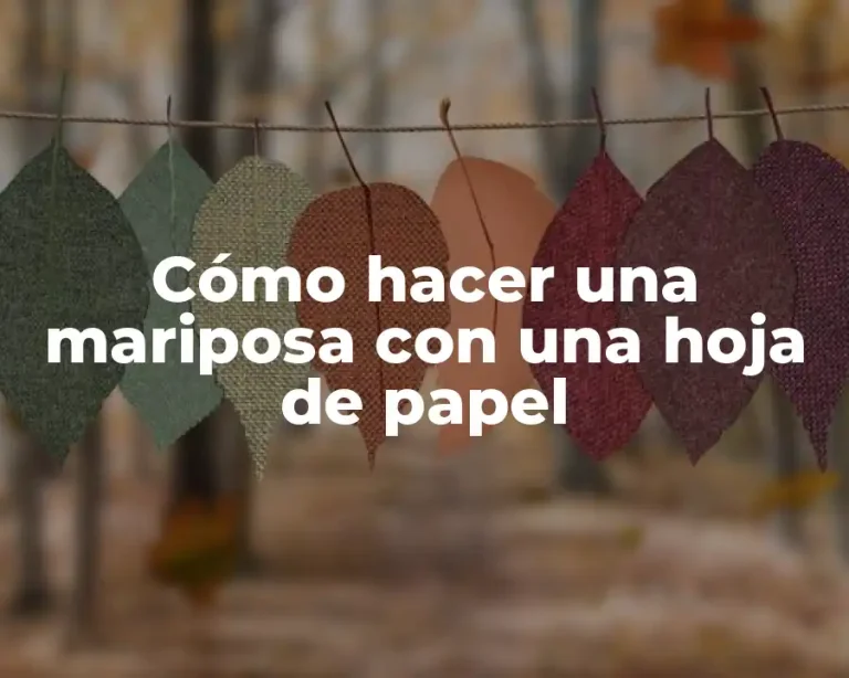 Cómo hacer una mariposa con una hoja de papel