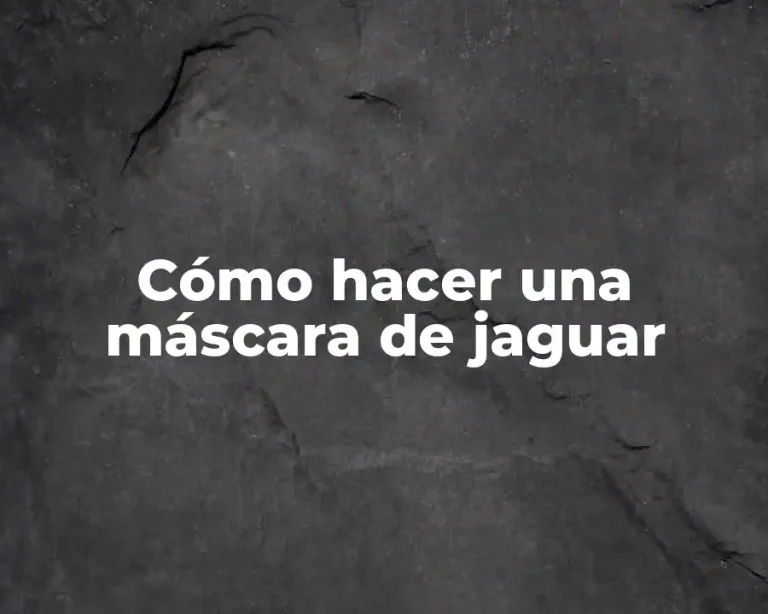 Cómo hacer una máscara de jaguar