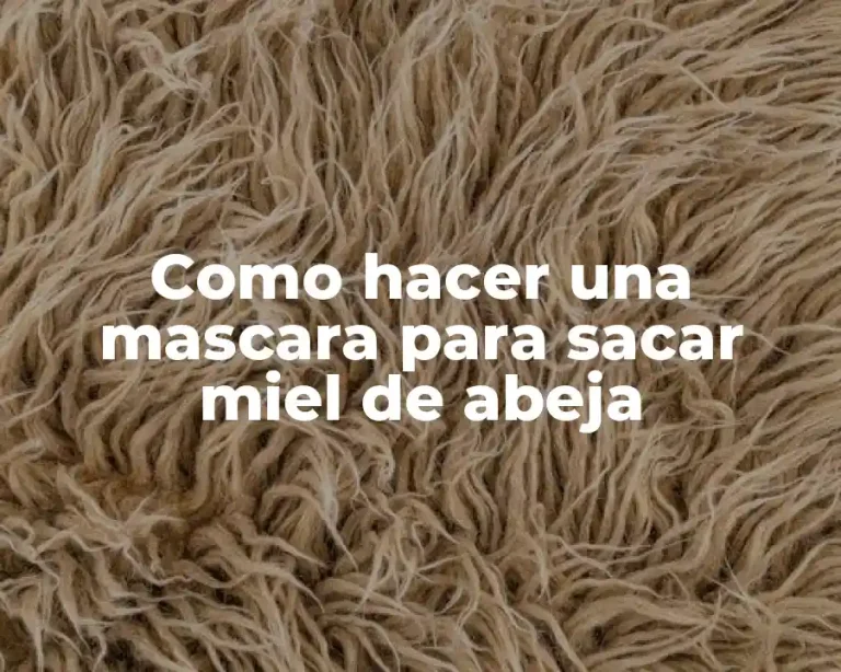 Como hacer una mascara para sacar miel de abeja
