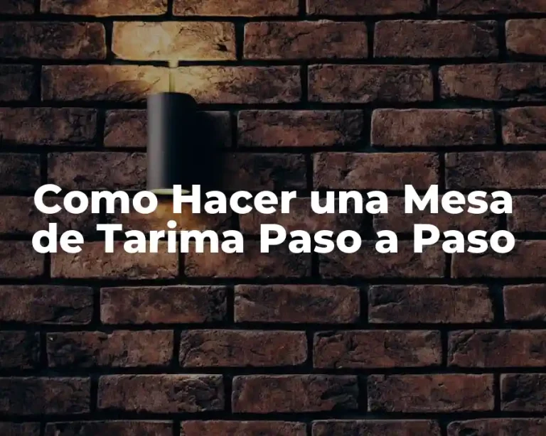 Como Hacer una Mesa de Tarima Paso a Paso