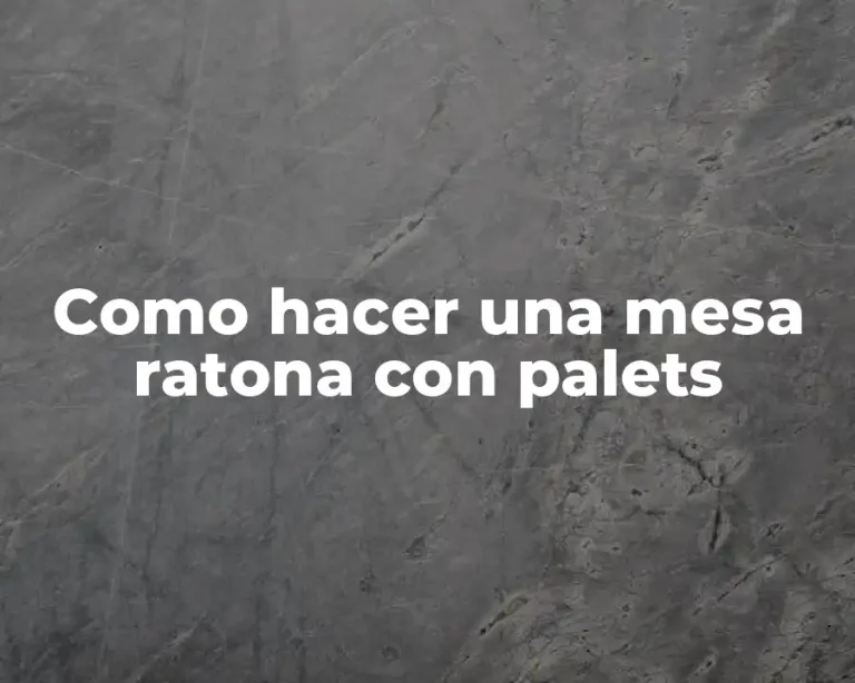 Como hacer una mesa ratona con palets