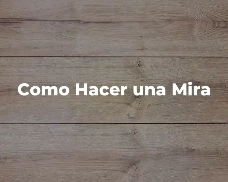 Como Hacer una Mira