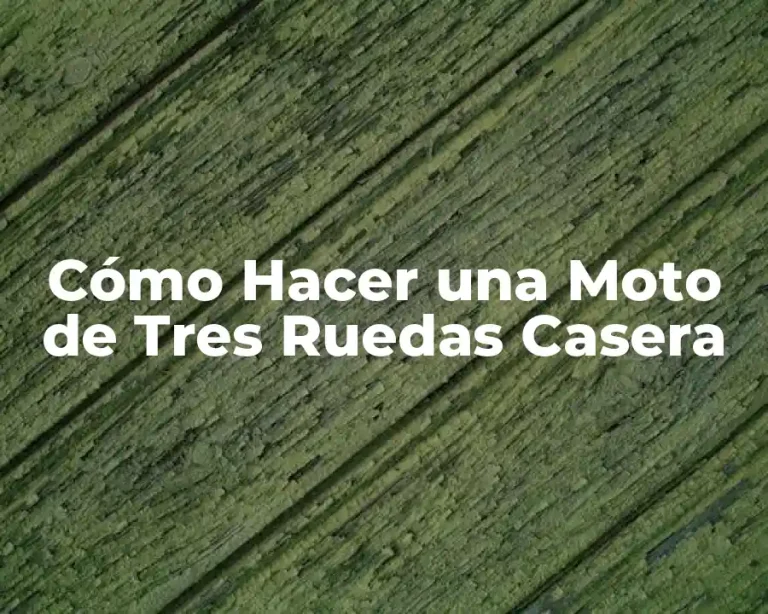 Cómo Hacer una Moto de Tres Ruedas Casera