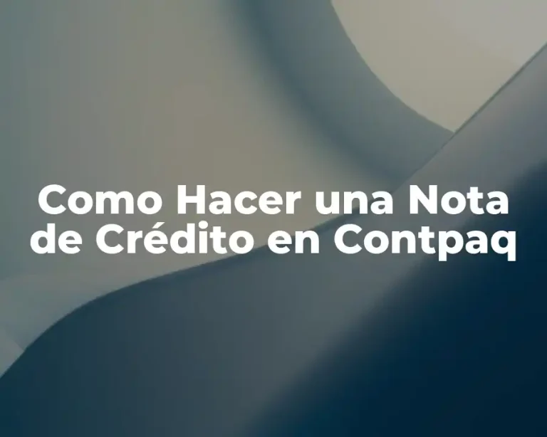 Como Hacer una Nota de Crédito en Contpaq