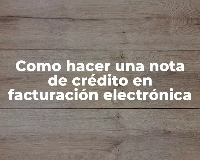 Como hacer una nota de crédito en facturación electrónica