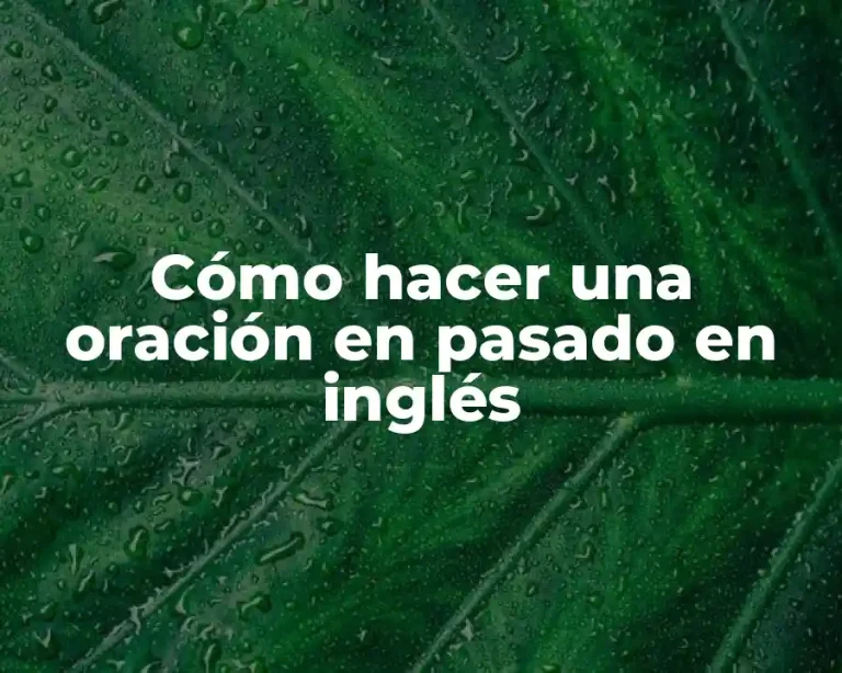 Cómo hacer una oración en pasado en inglés