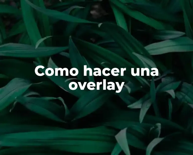 Como hacer una overlay