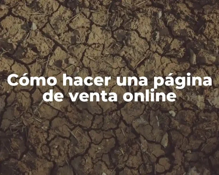 Cómo hacer una página de venta online