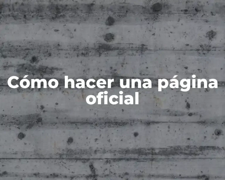 Cómo hacer una página oficial