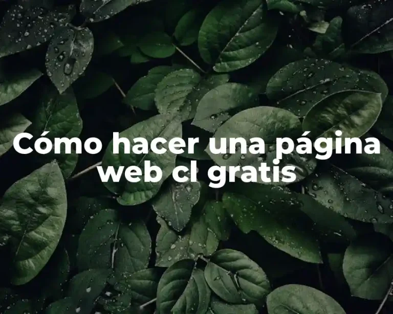 Cómo hacer una página web cl gratis