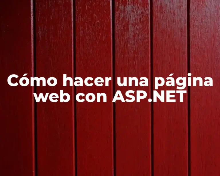 Cómo hacer una página web con ASP.NET
