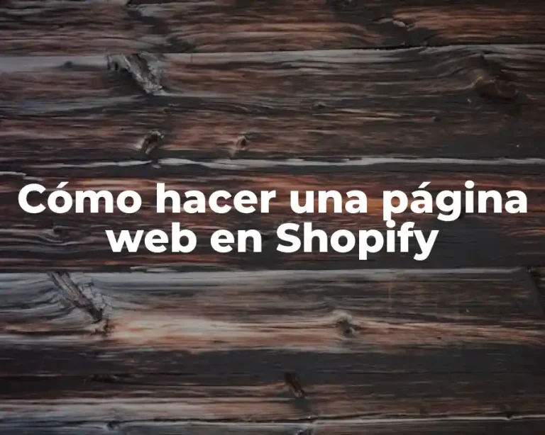 Cómo hacer una página web en Shopify