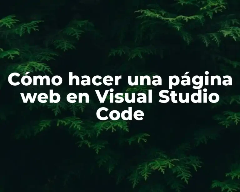 Cómo hacer una página web en Visual Studio Code