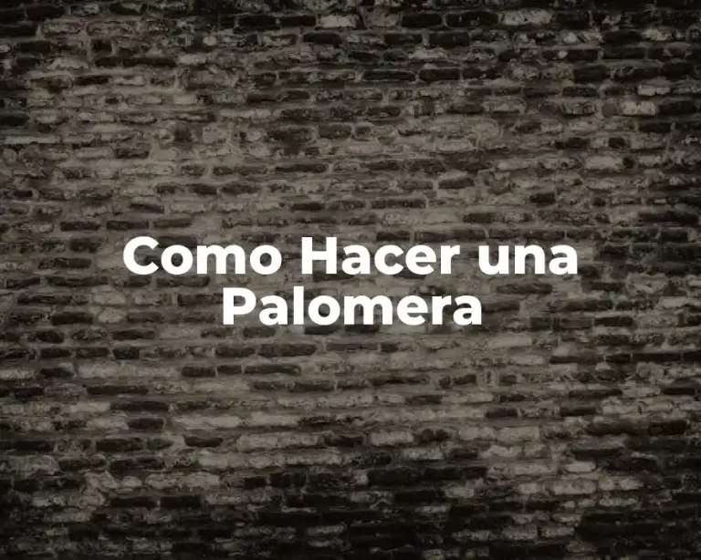 Como Hacer una Palomera