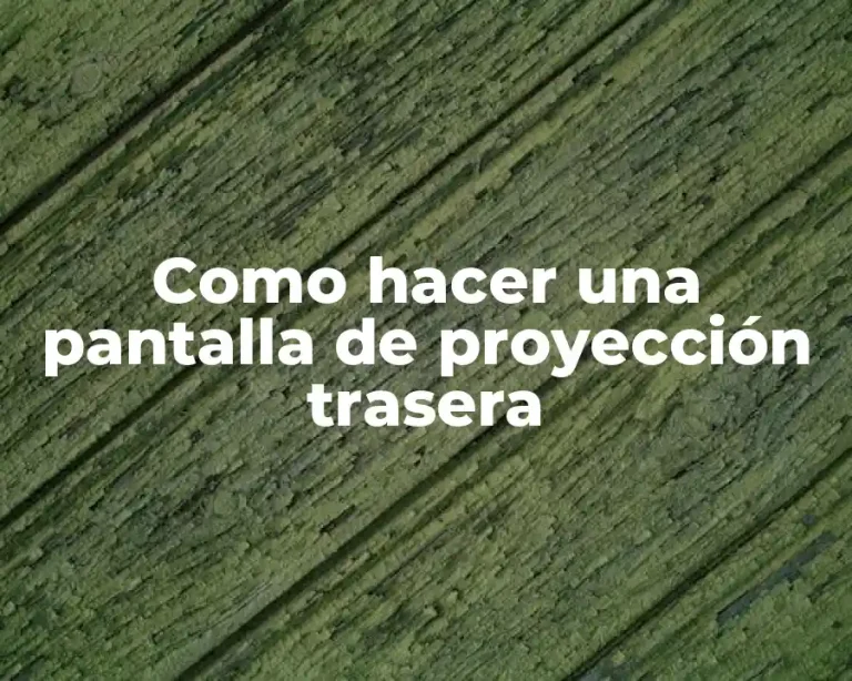 Como hacer una pantalla de proyección trasera