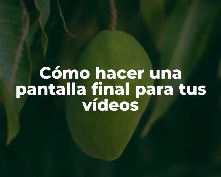 Cómo hacer una pantalla final para tus vídeos