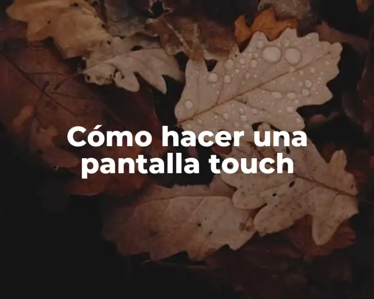 Cómo hacer una pantalla touch