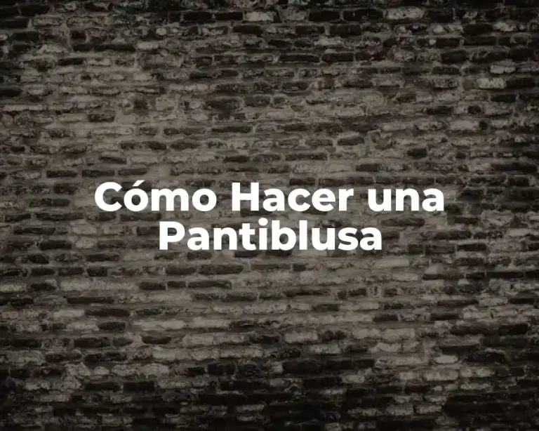 Cómo Hacer una Pantiblusa