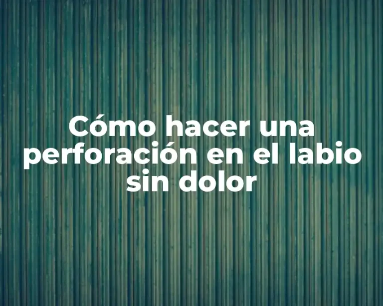 Cómo hacer una perforación en el labio sin dolor