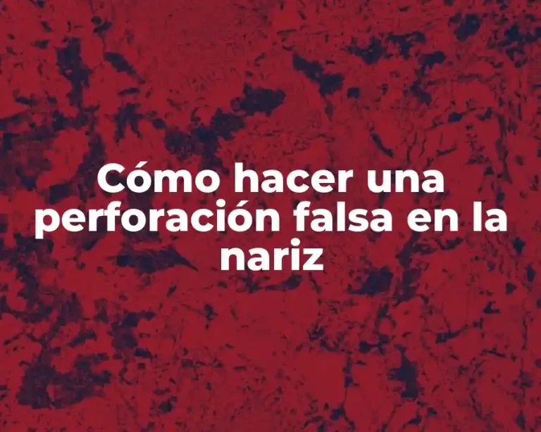 Cómo hacer una perforación falsa en la nariz