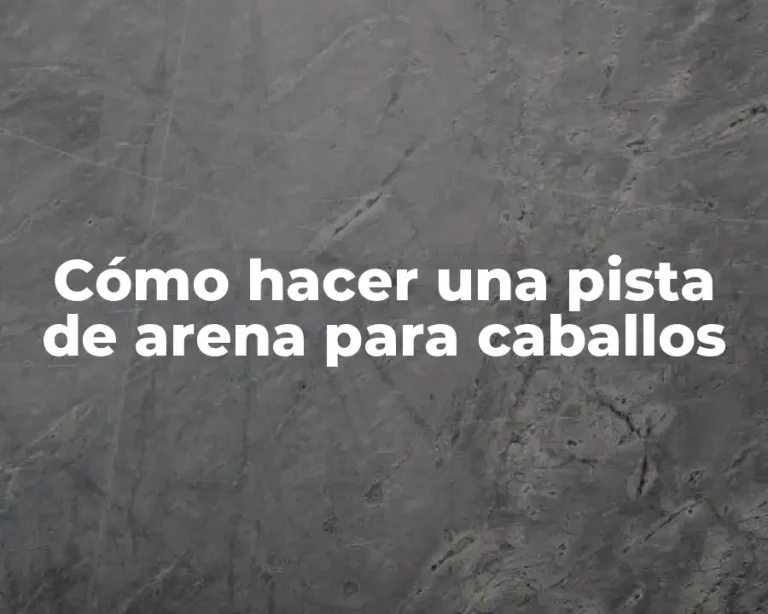 Cómo hacer una pista de arena para caballos