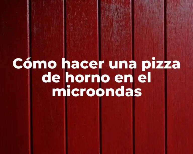 Cómo hacer una pizza de horno en el microondas