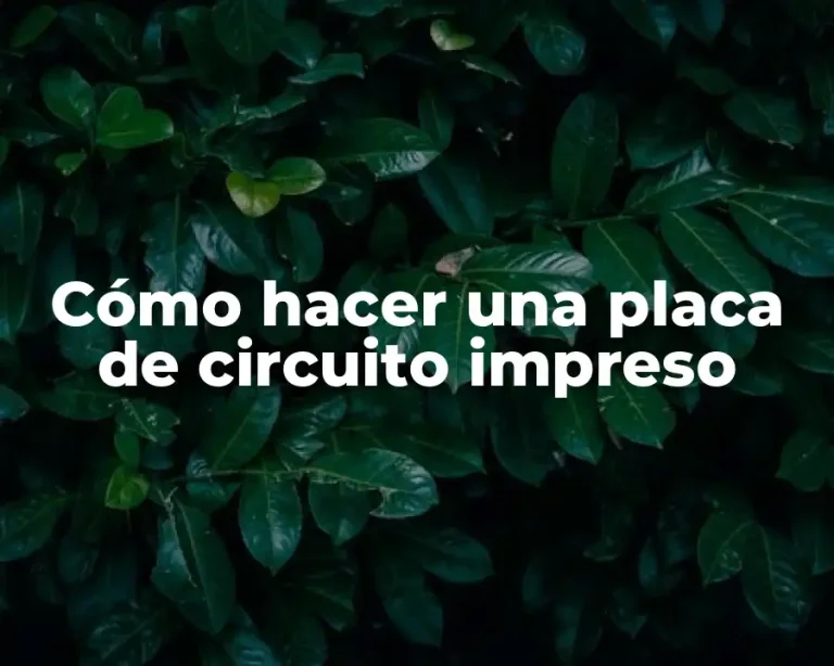 Cómo hacer una placa de circuito impreso