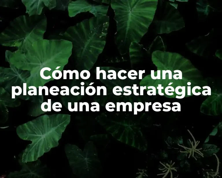Cómo hacer una planeación estratégica de una empresa