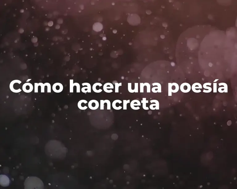 Cómo hacer una poesía concreta