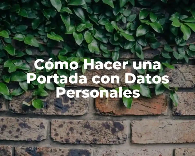 Cómo Hacer una Portada con Datos Personales