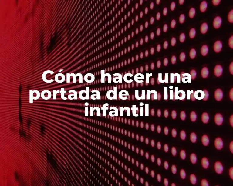 Cómo hacer una portada de un libro infantil
