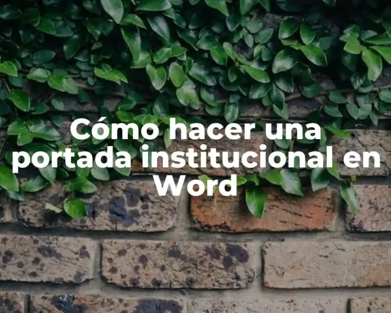 Cómo hacer una portada institucional en Word