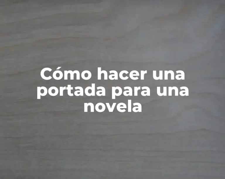 Cómo hacer una portada para una novela