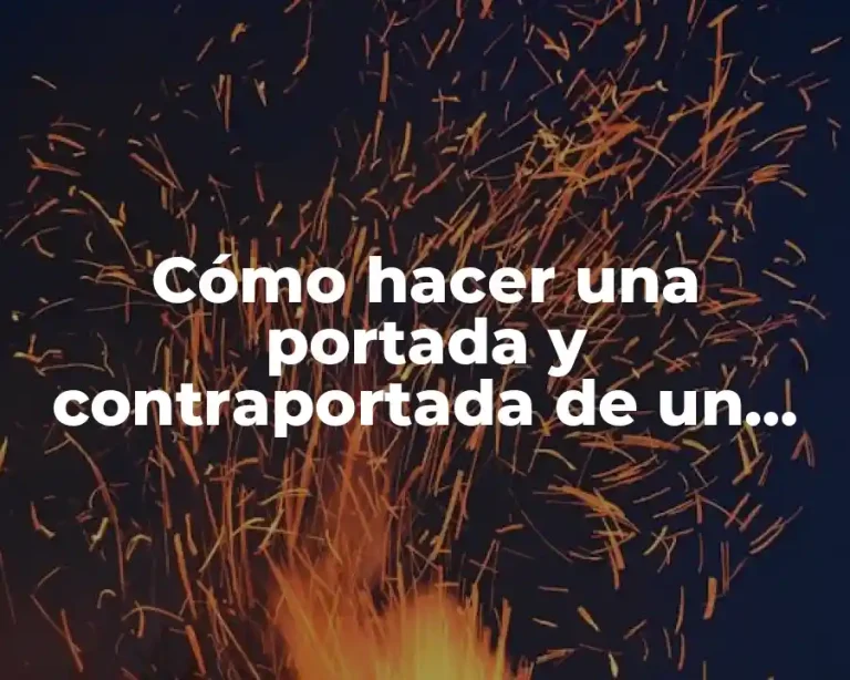 Cómo hacer una portada y contraportada de un libro