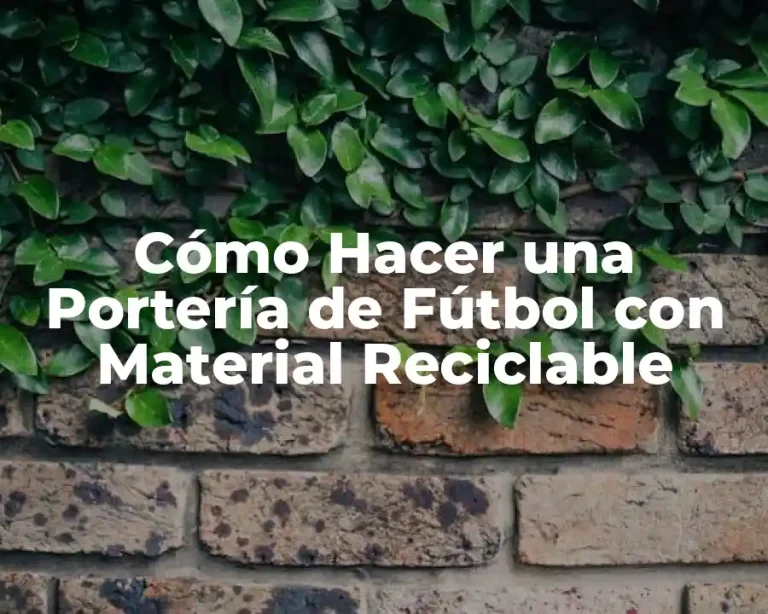 Cómo Hacer una Portería de Fútbol con Material Reciclable