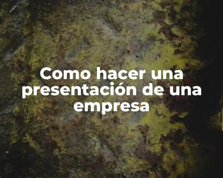 Como hacer una presentación de una empresa