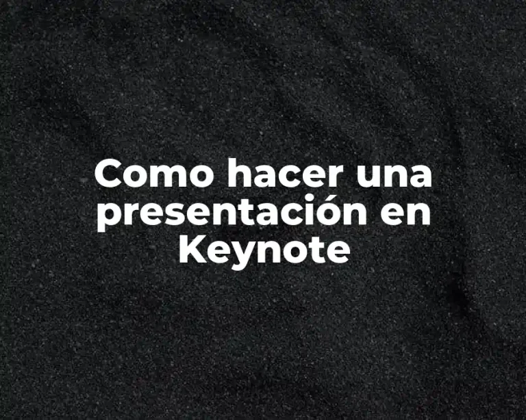 Como hacer una presentación en Keynote