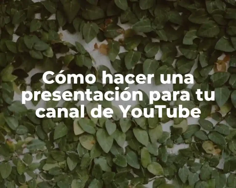 Cómo hacer una presentación para tu canal de YouTube