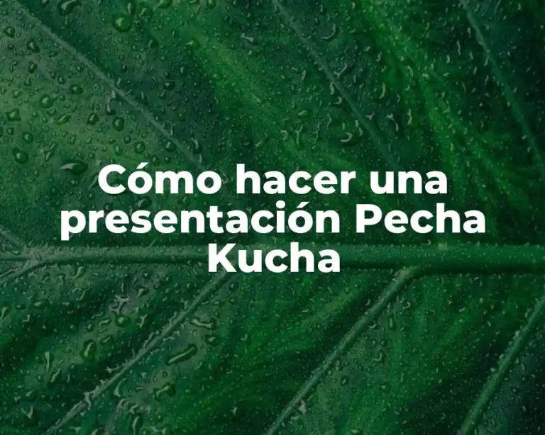 Cómo hacer una presentación Pecha Kucha
