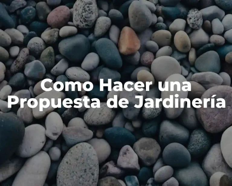 Como Hacer una Propuesta de Jardinería