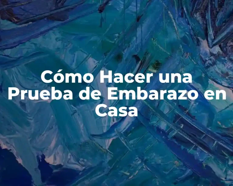 Cómo Hacer una Prueba de Embarazo en Casa