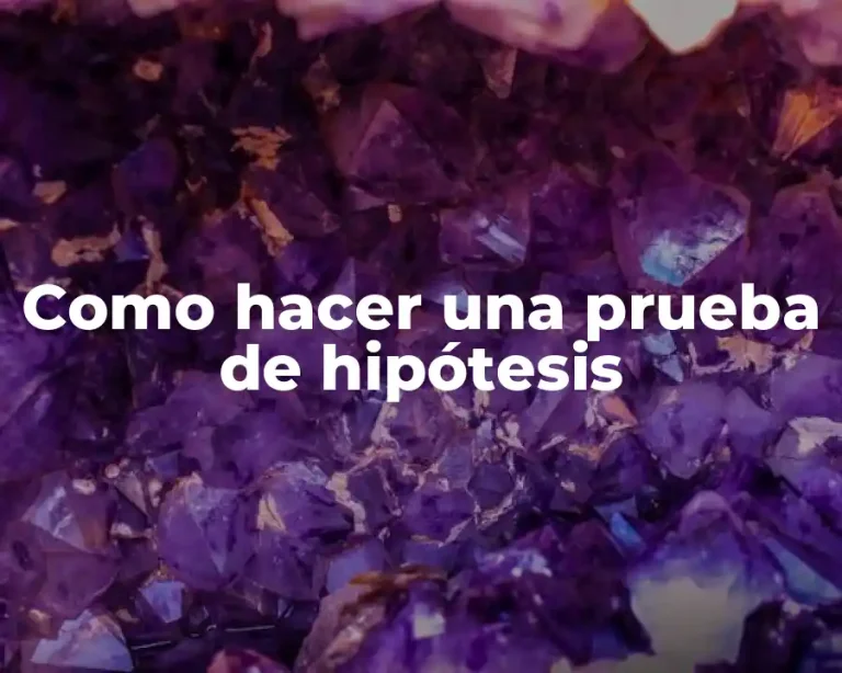 Como hacer una prueba de hipótesis