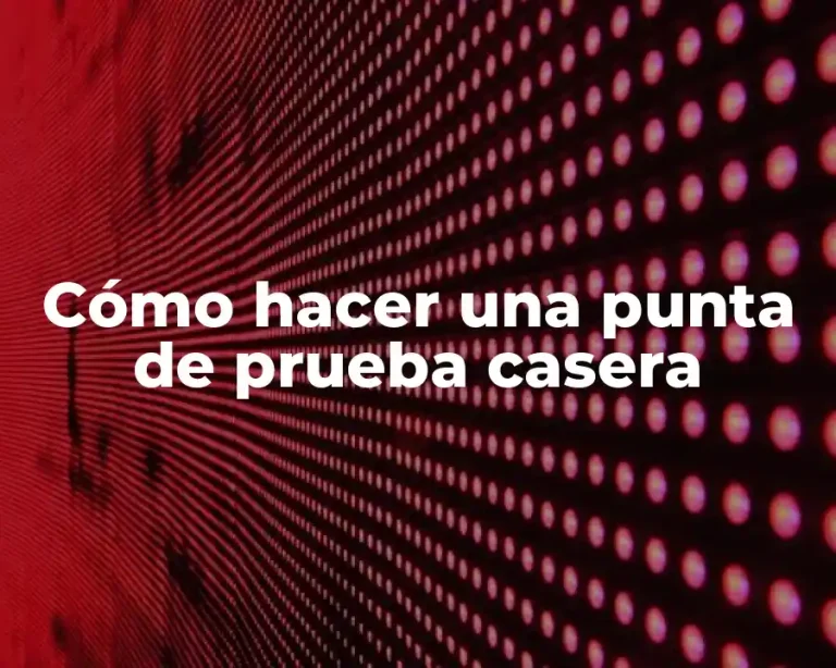 Cómo hacer una punta de prueba casera