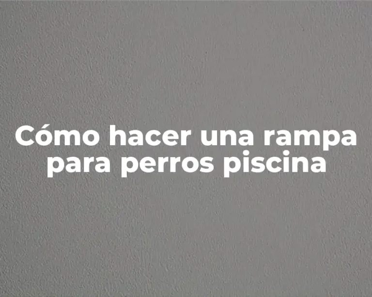 Cómo hacer una rampa para perros piscina