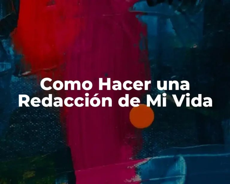 Como Hacer una Redacción de Mi Vida
