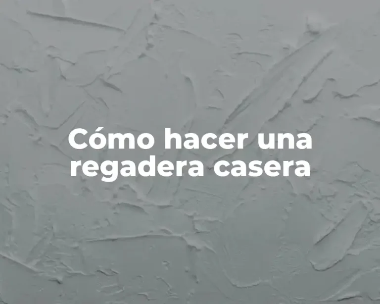 Cómo hacer una regadera casera