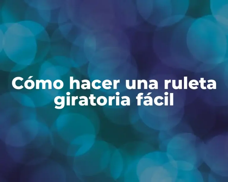 Cómo hacer una ruleta giratoria fácil
