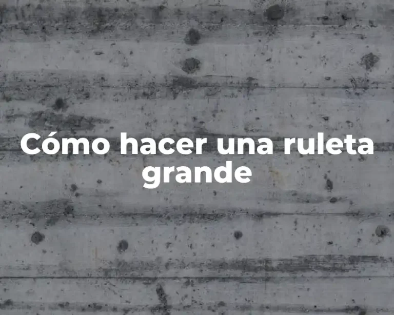 Cómo hacer una ruleta grande